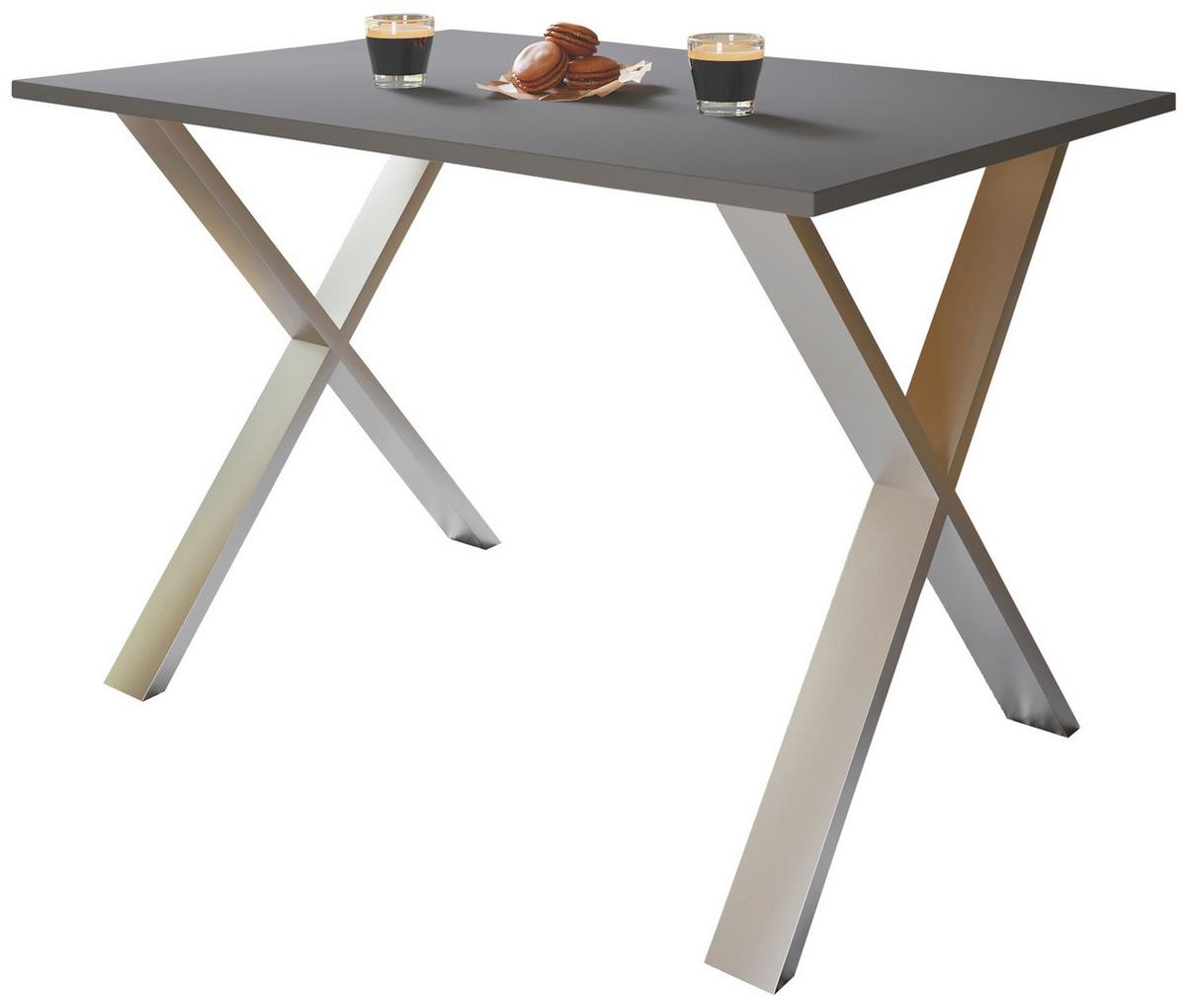 SCHREIBTISCH LONA - Anthrazit/Silberfarben, Design (160/76/80cm) - MID.YOU