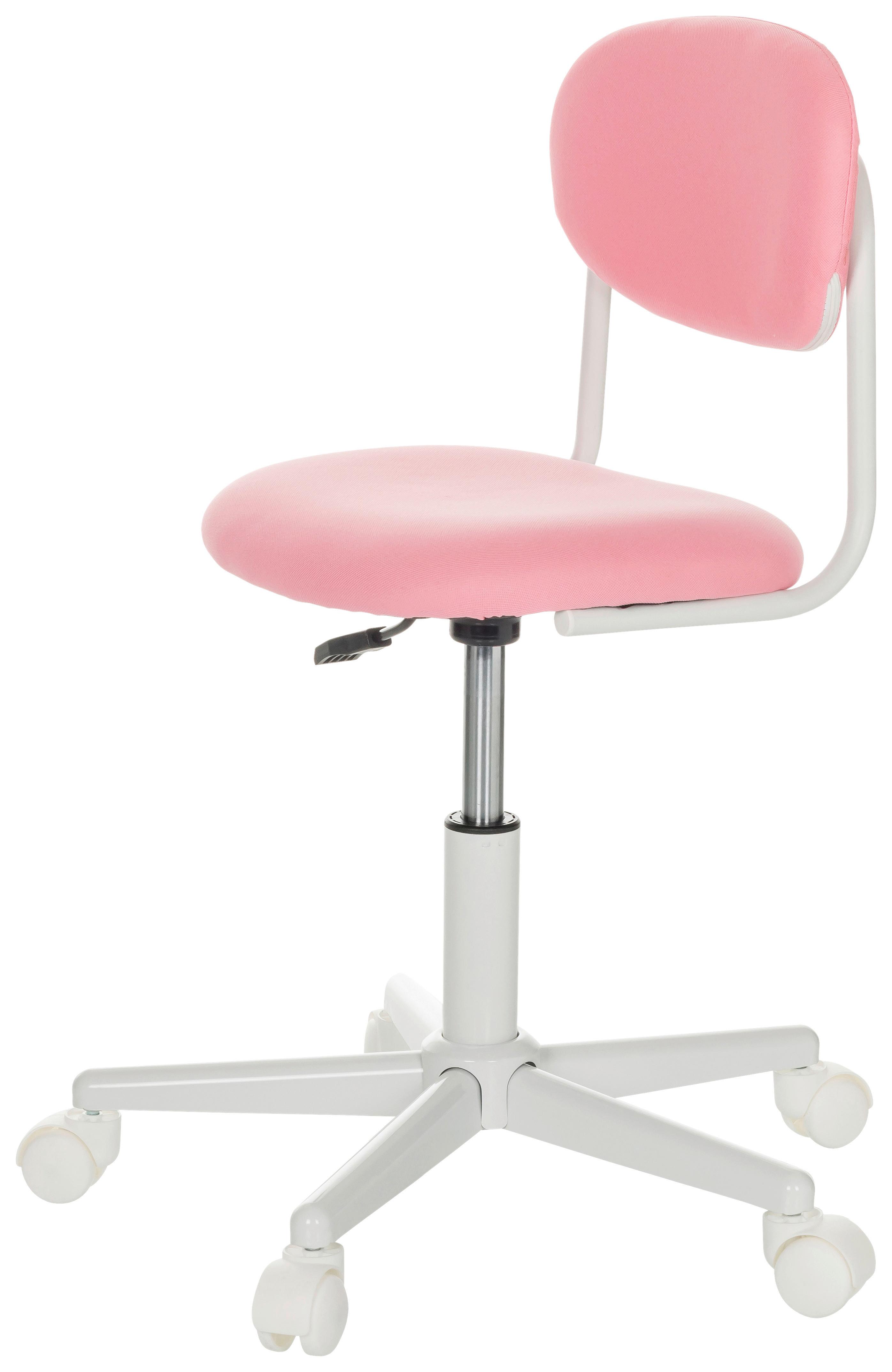 Jugenddrehstuhl Kiddy Base I ca.60x72-83x60cm Pink - Pink/Weiß, Basics, Kunststoff/Textil (60/72-83/60cm) - MID.YOU