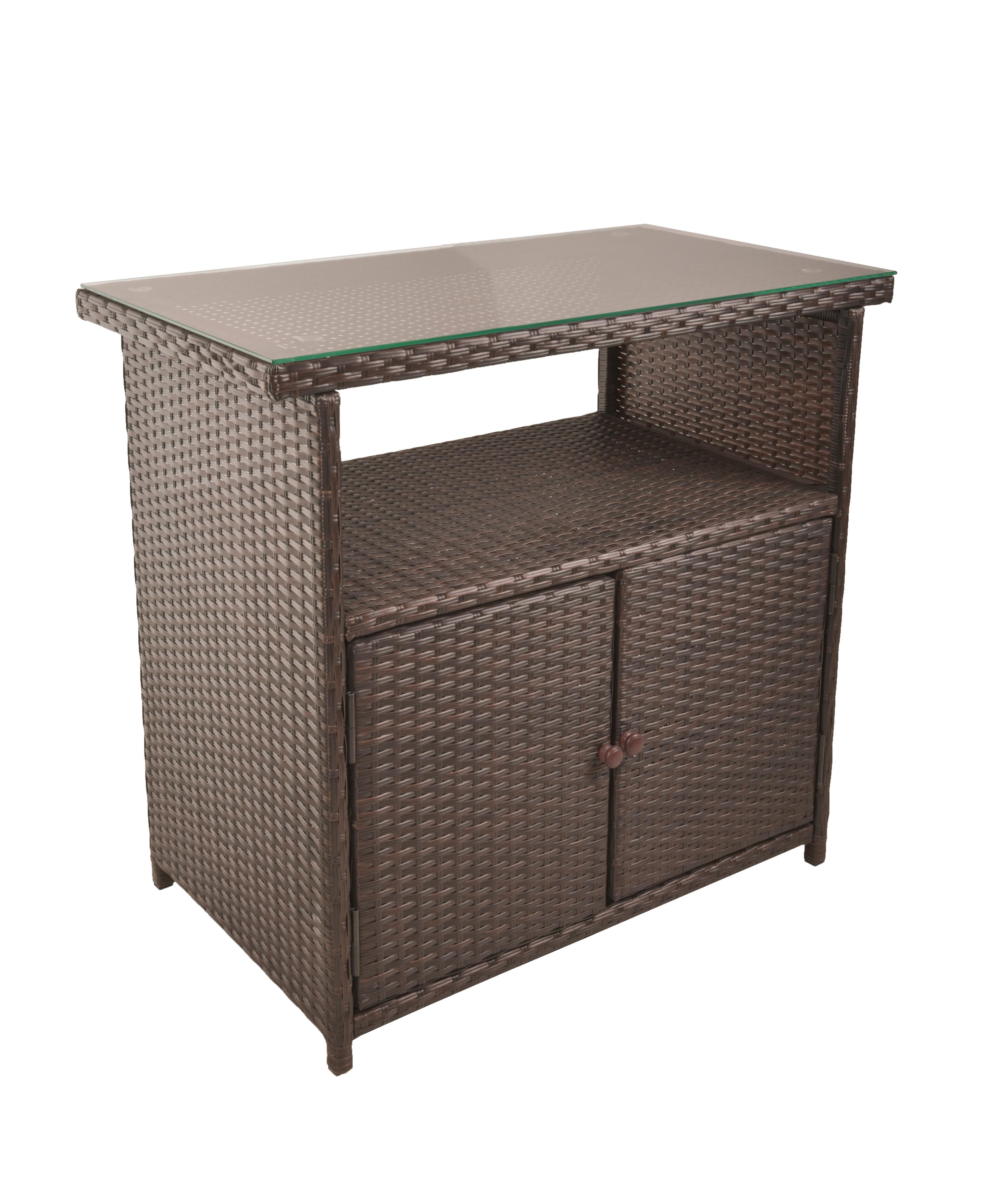 Gartenkommode Padua ca. 50x84x90 cm Braun - Schwarz/Braun, Basics, Kunststoff/Metall (50/84/90cm) - Gardenson