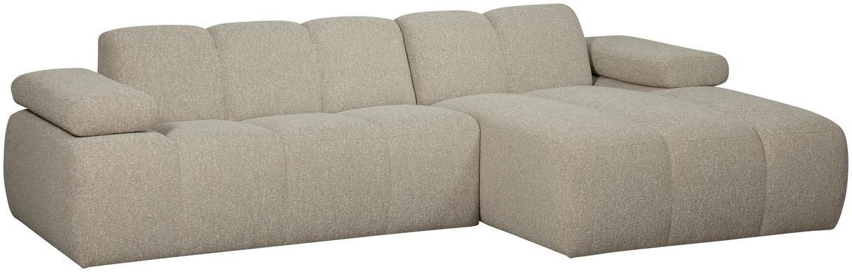 Ecksofa Mojo Beige S: 284x160 cm - Beige/Schwarz, Design, Kunststoff/Textil (284/160cm) - Livetastic