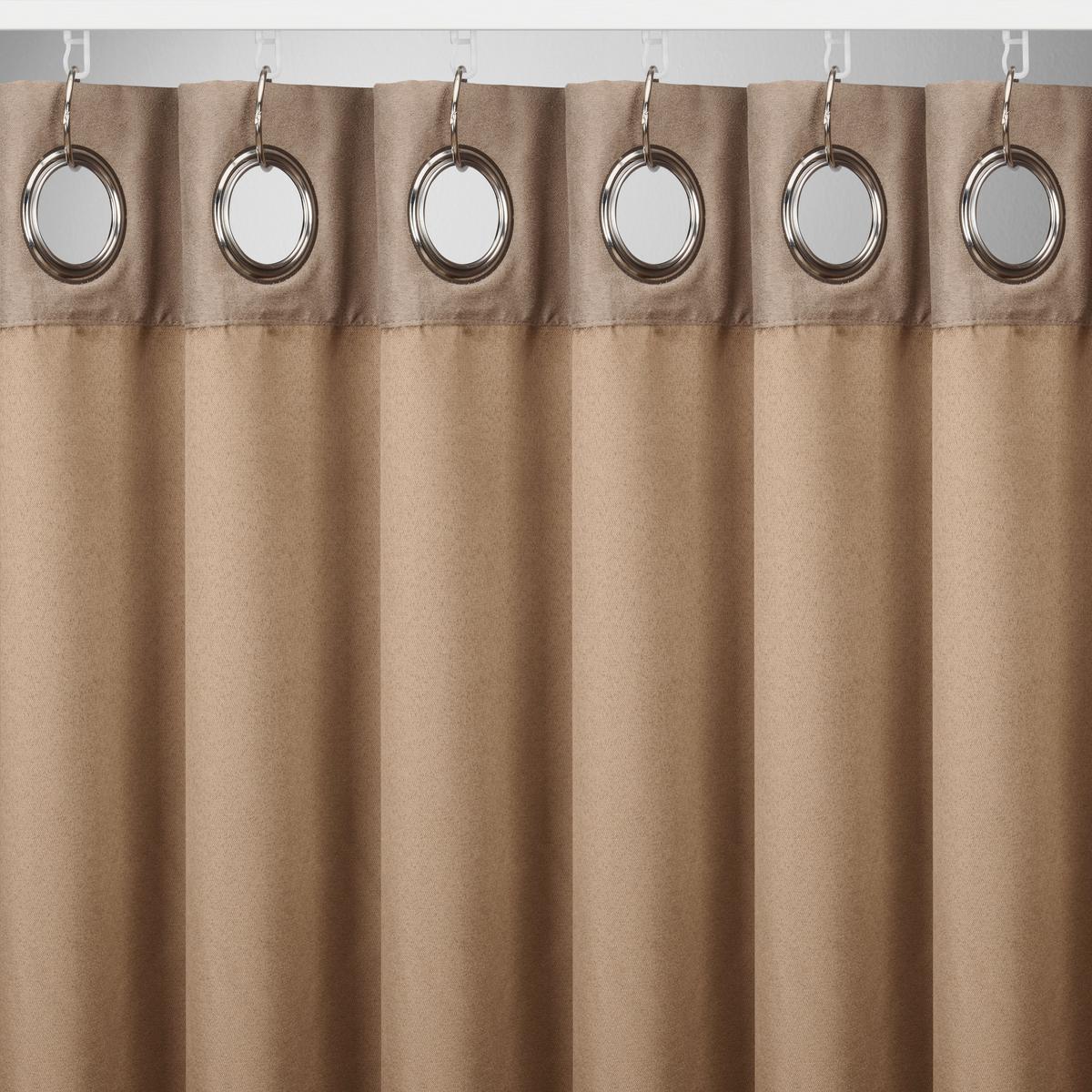 Ösenvorhang Velours ca. 140x245cm - Hellbraun, KONVENTIONELL, Textil (140/245cm) - Modern Living