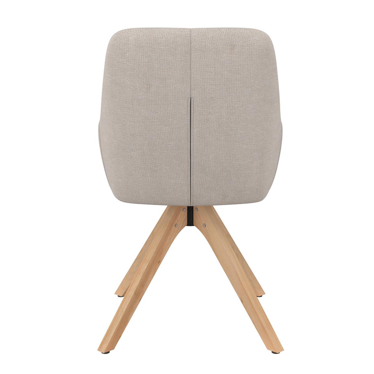 Naslanjač Woody, Bež, Vrtljiv - bež/naravne barve, Trend, tekstil/les (64/83/61cm)