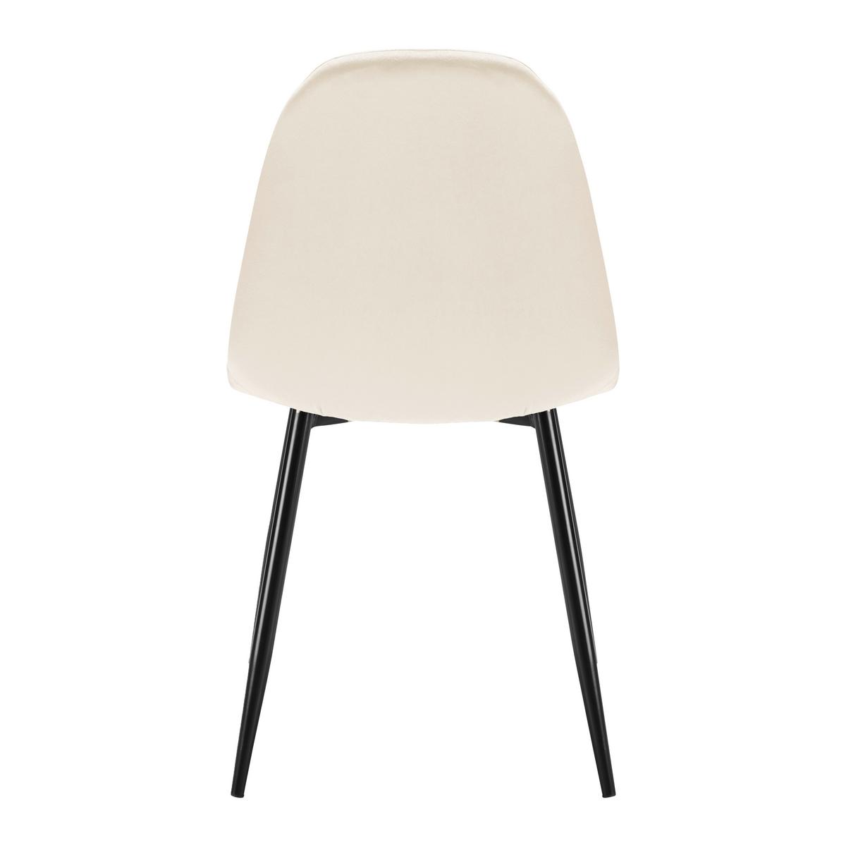 Stuhl Lio beige Samtbezug Gepolstert - Beige/Schwarz, MODERN, Holz/Textil (43/86/55cm) - Bessagi Home