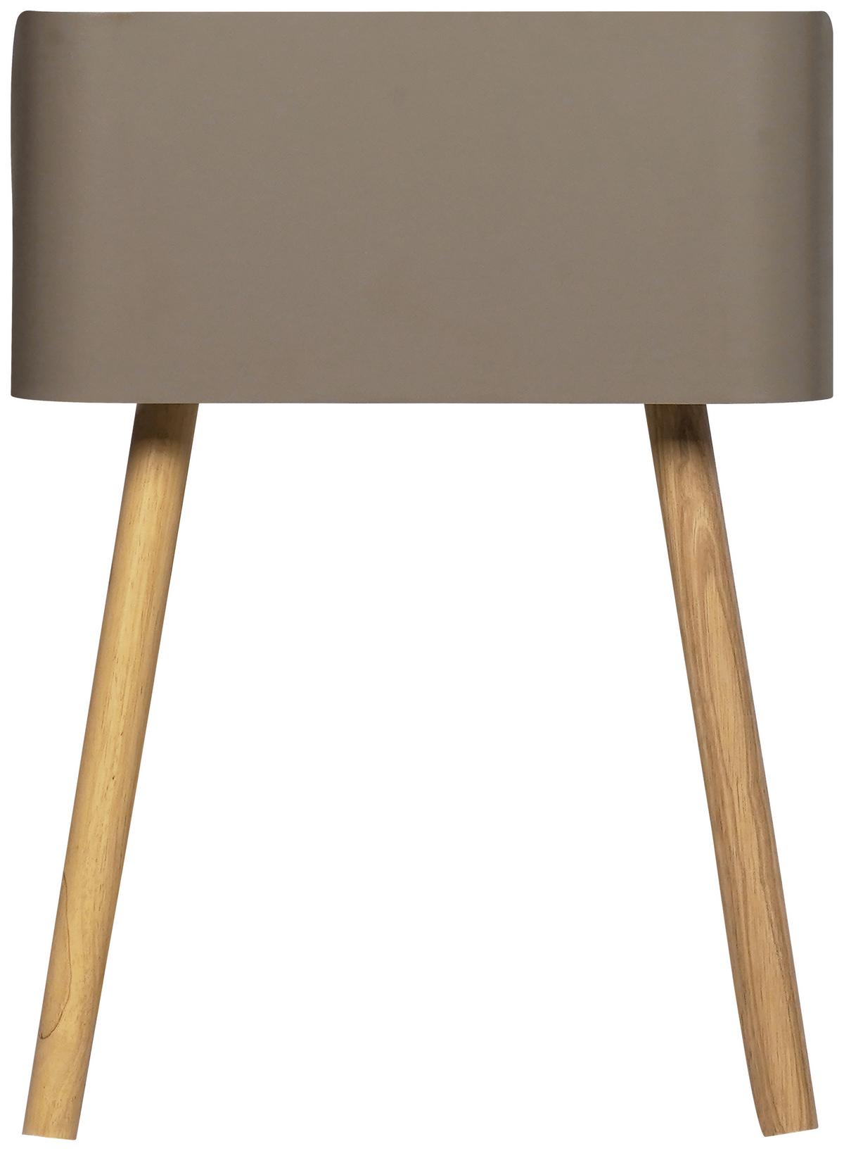 SZAFKA NOCNA GARY - beżowy/kolor naturalny, Design, materiał drewnopochodny/metal (40/54,5/39cm) - Xora