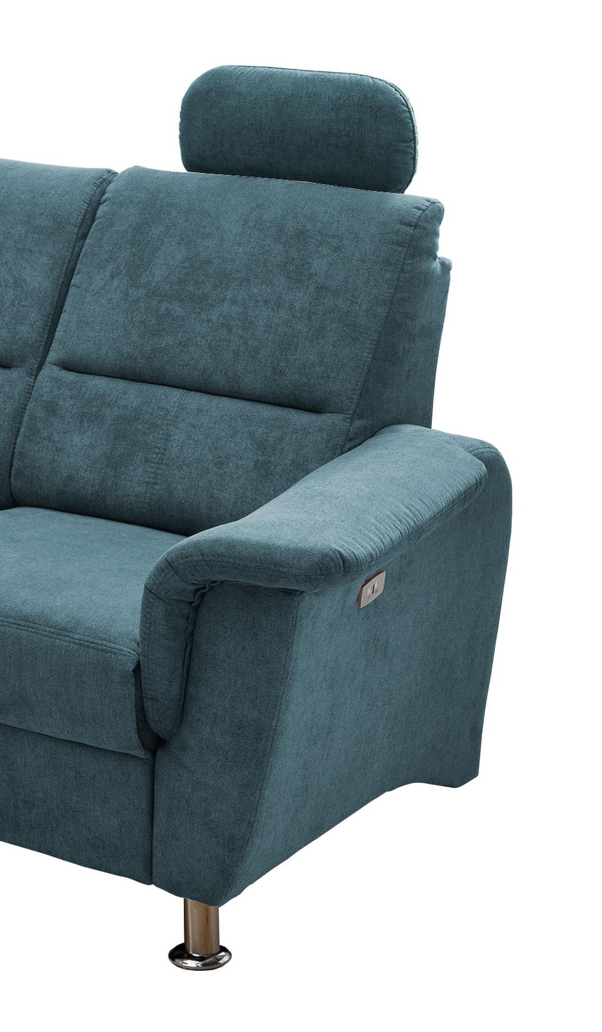 Wohnlandschaft Parole Denim Mikrofaser - Chromfarben, KONVENTIONELL, Textil/Metall (184/231cm) - Livetastic