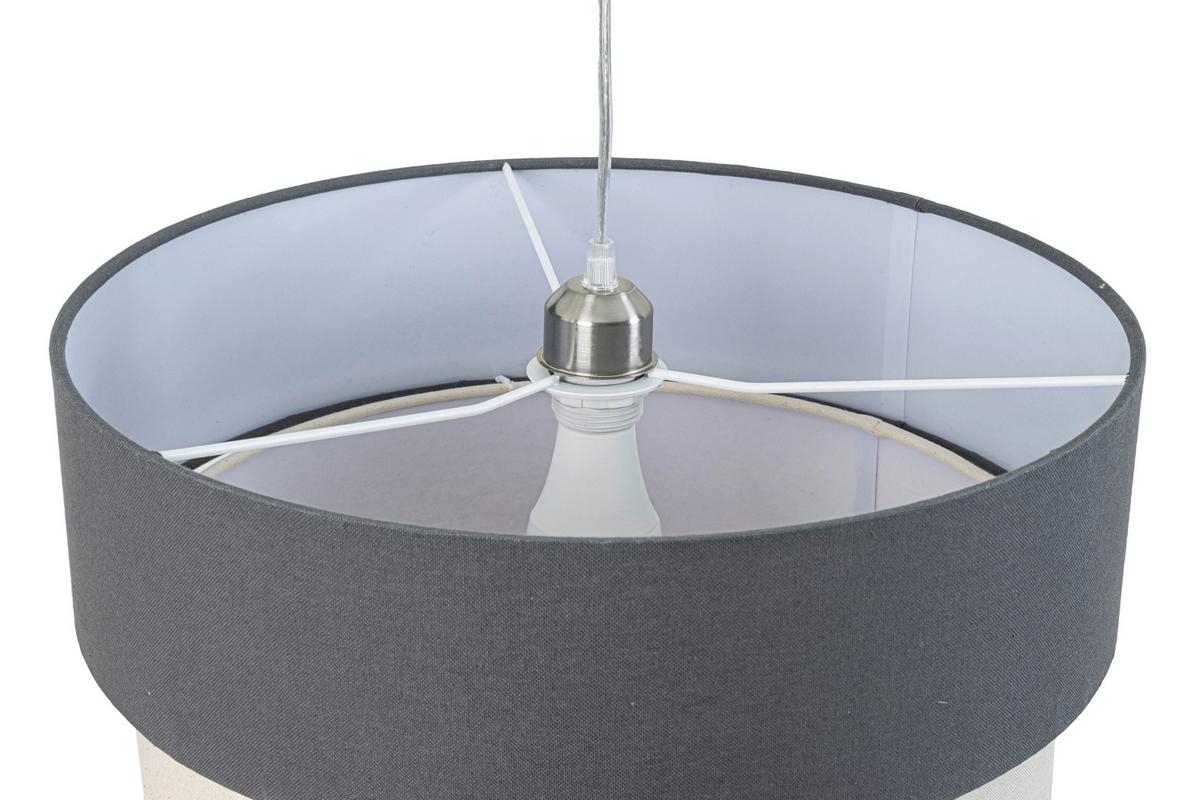 LAMPA WISZĄCA GINA - antracytowy/kolor naturalny, Design, tworzywo sztuczne/metal (45/120cm) - Novel