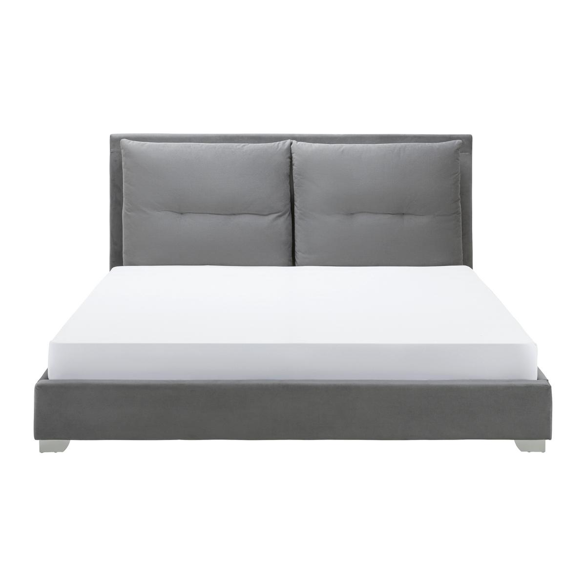 Pat tapițat Luisa cca 180X200 cm gri închis - gri închis, Modern, lemn/metal (180/200cm) - Bessagi Home