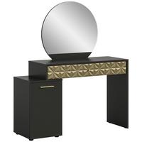 Schminktisch Prisma ca. 117x138 cm Schwarz/Gold - Goldfarben/Schwarz, Design, Holzwerkstoff/Kunststoff (117/42/138cm) - MID.YOU