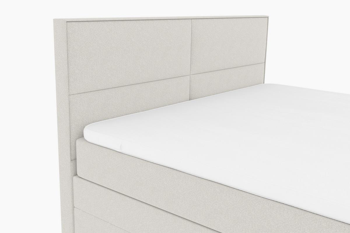 Boxspringbett Bari Creme ca. 160x200cm - Creme/Schwarz, KONVENTIONELL, Textil/Metall (160/200cm) - Mömax