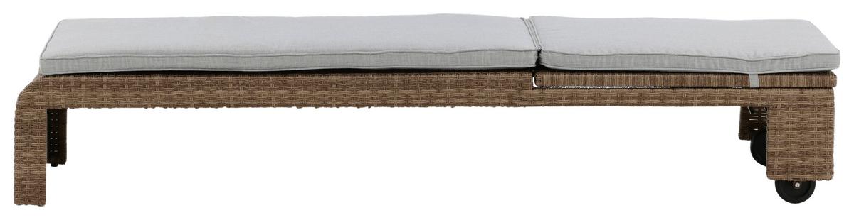 Sonnenliege London ca. 60x32x196 cm Hellbraun - Sandfarben/Hellbraun, KONVENTIONELL, Kunststoff/Textil (60/32/196cm) - Gardenson