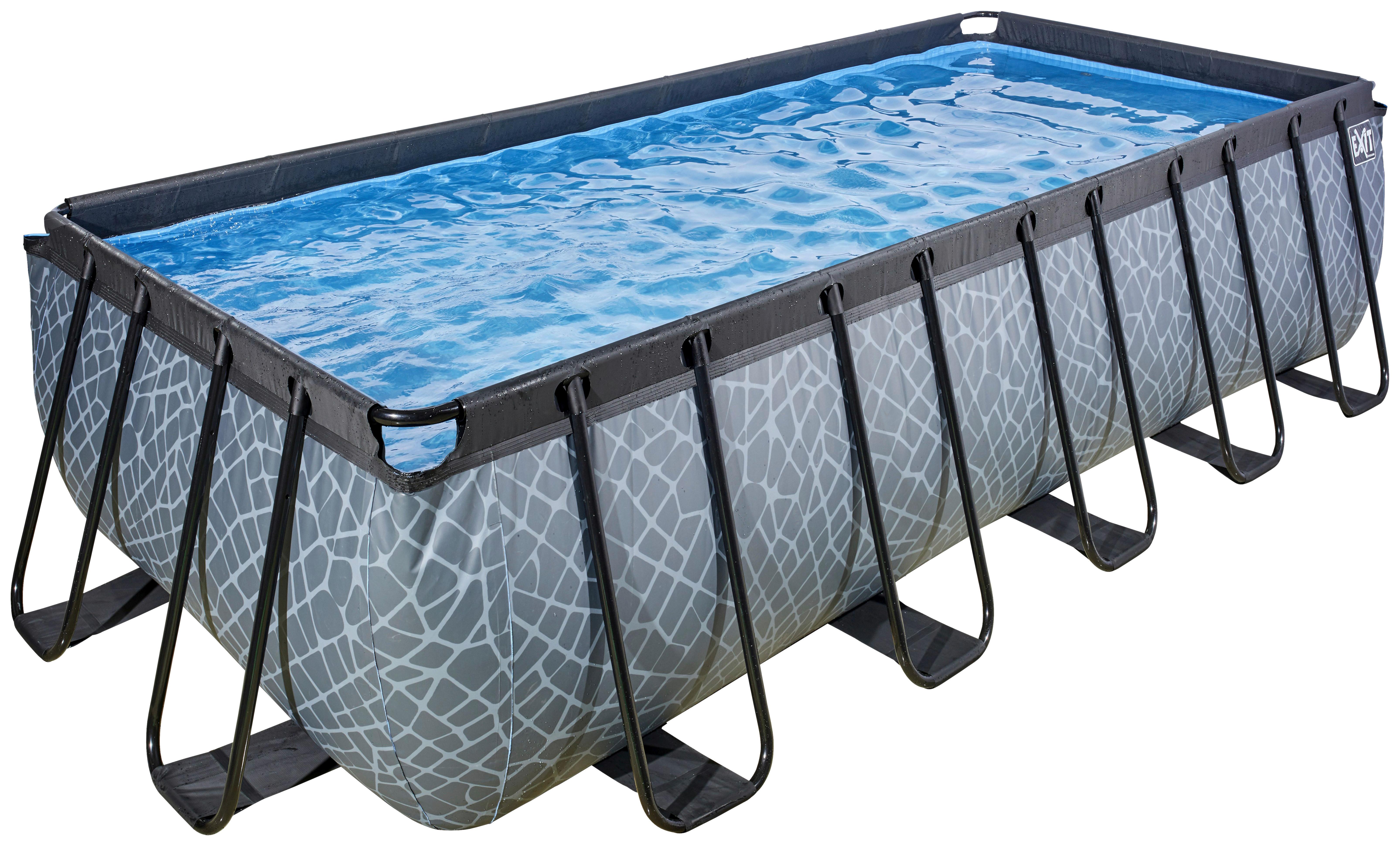 Bazen Exit Stone Pool, Črpalka S Peščenim Filtrom, 540x250cm - siva, Konvencionalno (540/250/122cm) - EXIT Toys