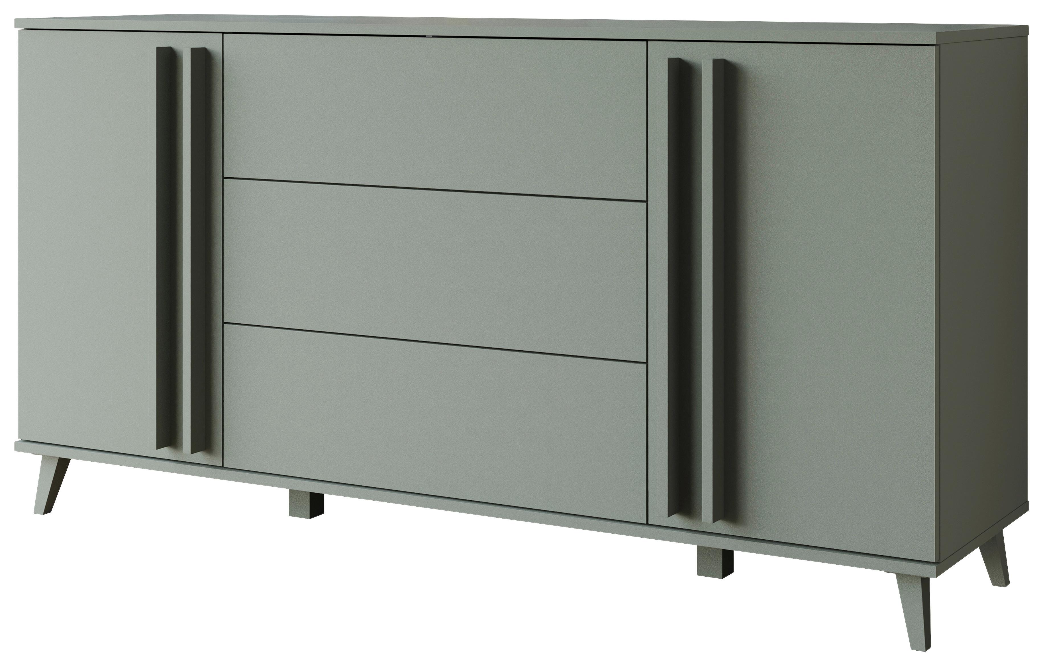 SIDEBOARD Helsinki Salbeigrün B: 150cm - Salbeigrün/Schwarz, Trend, Holzwerkstoff/Kunststoff (150/77,8/39,5cm) - P & B