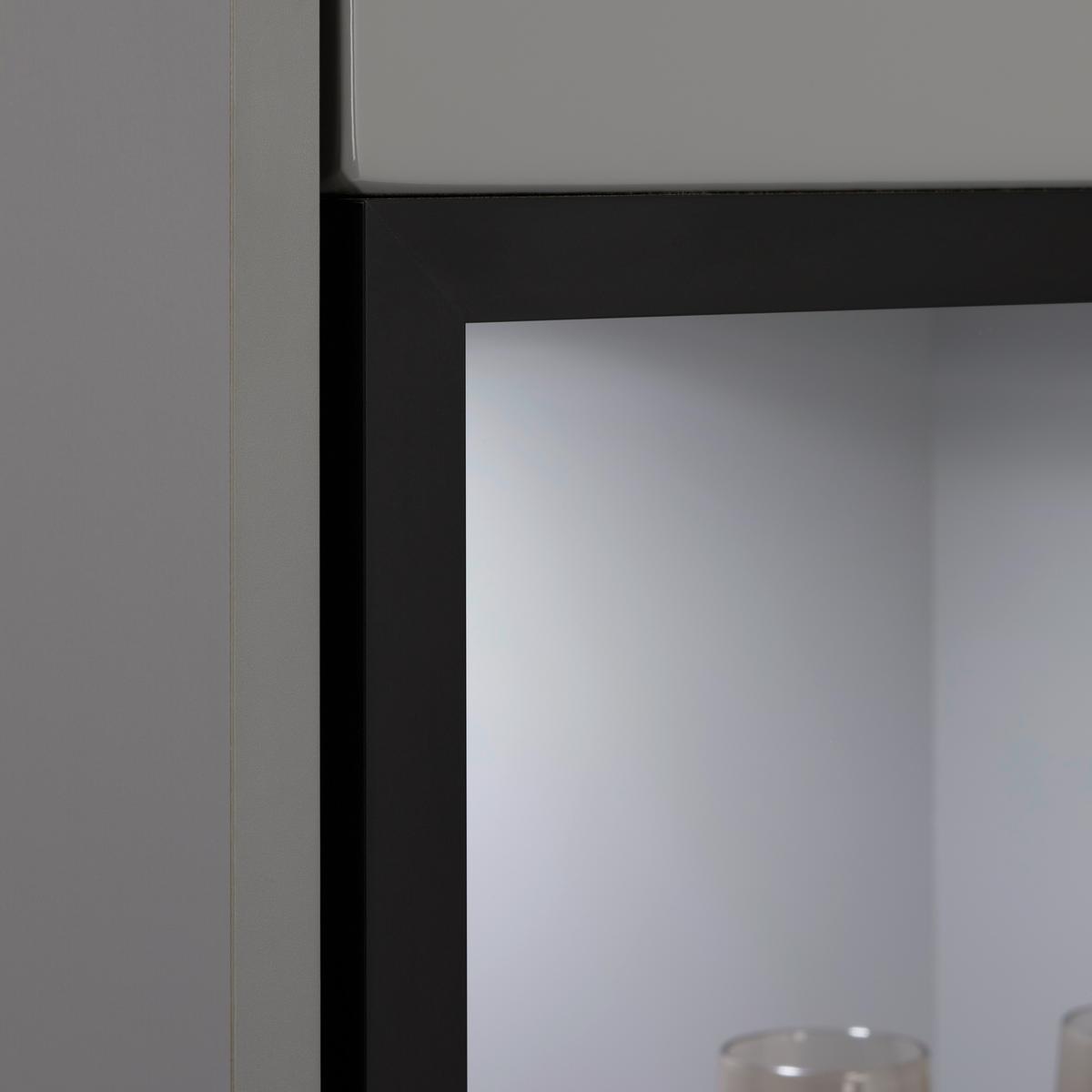Vitrine in Grau - Schwarz/Grau, Modern, Glas/Holzwerkstoff (65/197/38cm) - Mömax