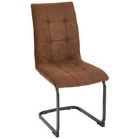 KRZESŁO NA PŁOZIE WERNER - czarny/szary, Basics, metal/tkanina (45/95/61cm) - MID.YOU