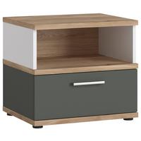 Noćni Ormarić Twenty - bijela/boje grafita, Moderno, drvni materijal/plastika (50/45/40cm) - Modern Living