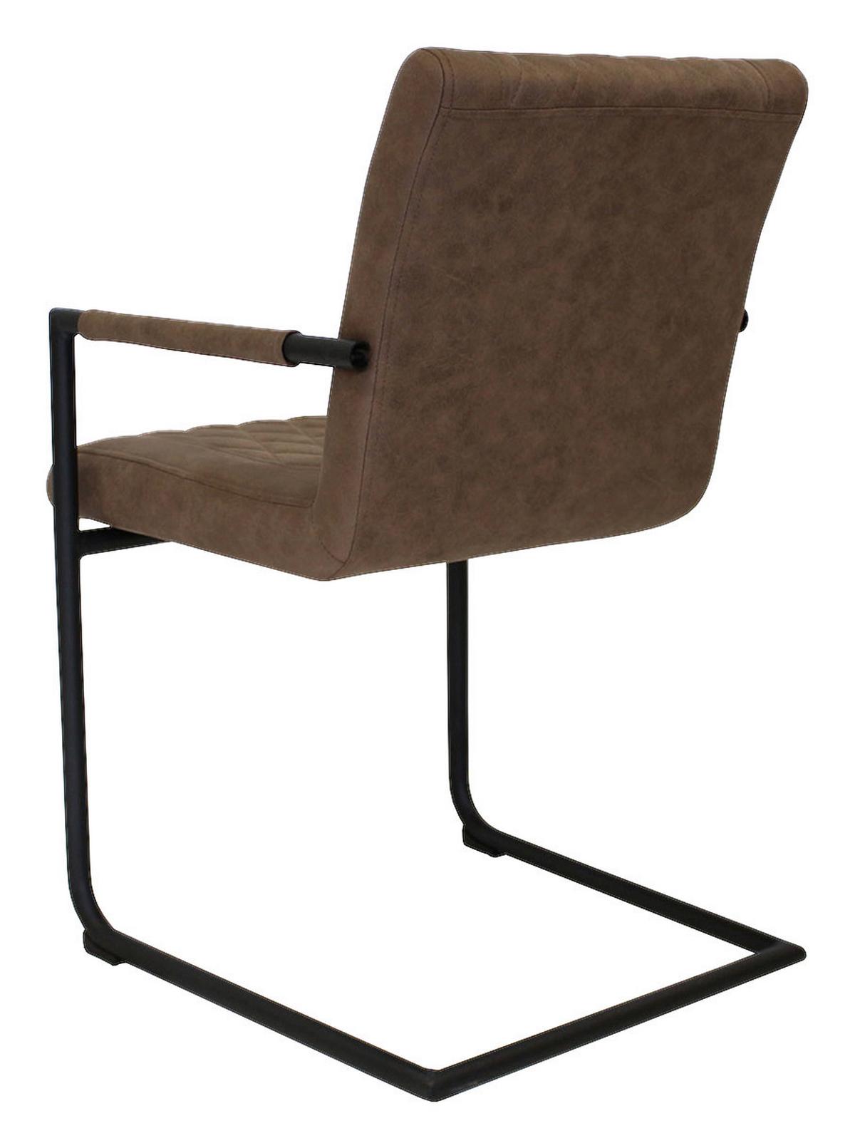 Armlehnstuhl-Set Damian ca. 52x88 cm 2er-Set Taupe - Taupe/Schwarz, LIFESTYLE, Textil/Metall (52/88/63cm) - MID.YOU