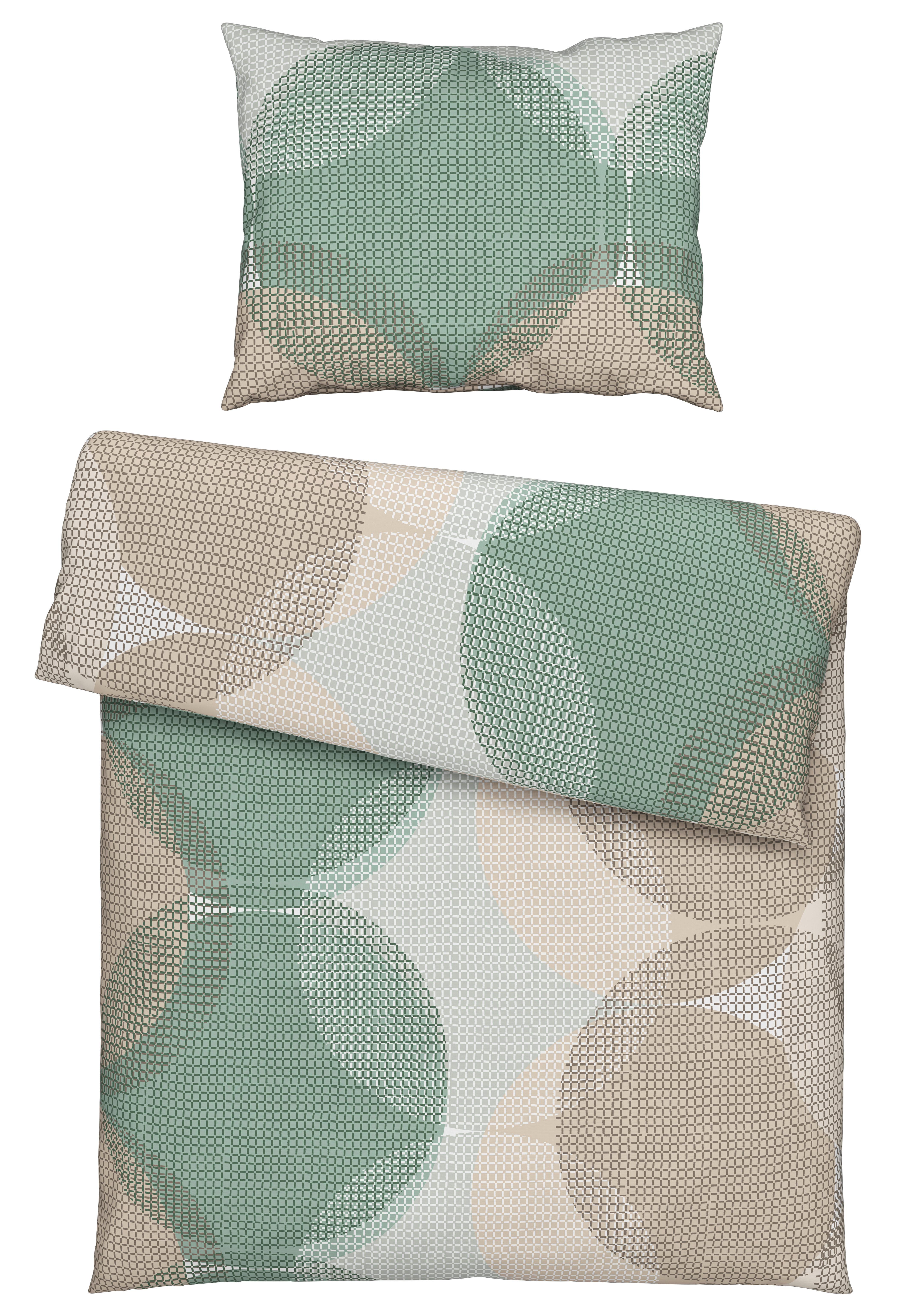 Ágyneműhuzat-garnitúra Chiara - bézs/zöld, Natur, textil (140/200cm) - Modern Living