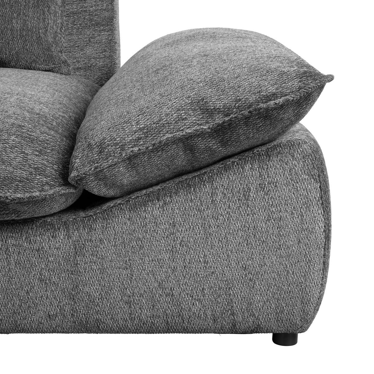 Wohnlandschaft Diun Dunkelgrau - Dunkelgrau/Anthrazit, Modern, Holz/Textil (278/76-90/278cm) - Mömax