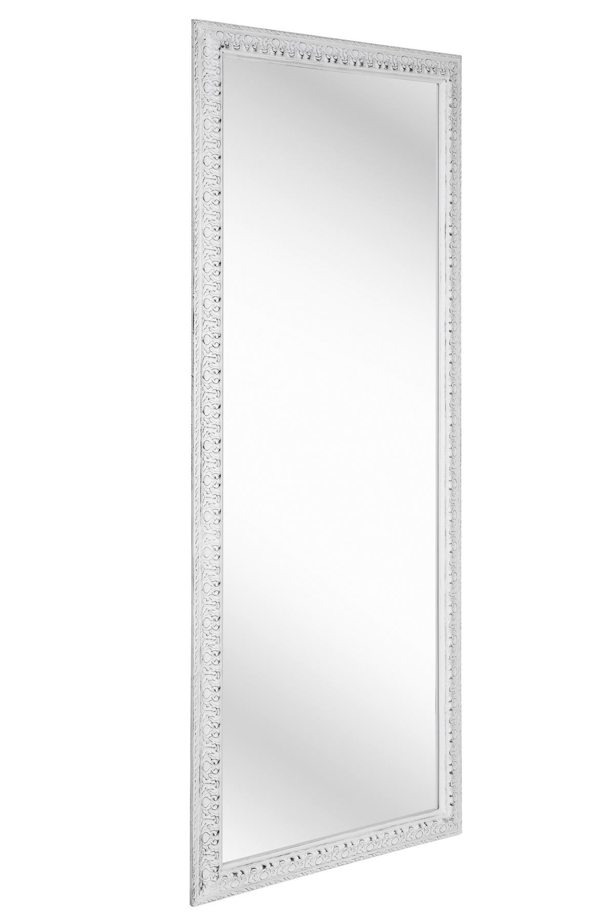 LUSTRO ŚCIENNE EMMA - biały, Lifestyle, drewno/szkło (70/170/3cm) - Carryhome