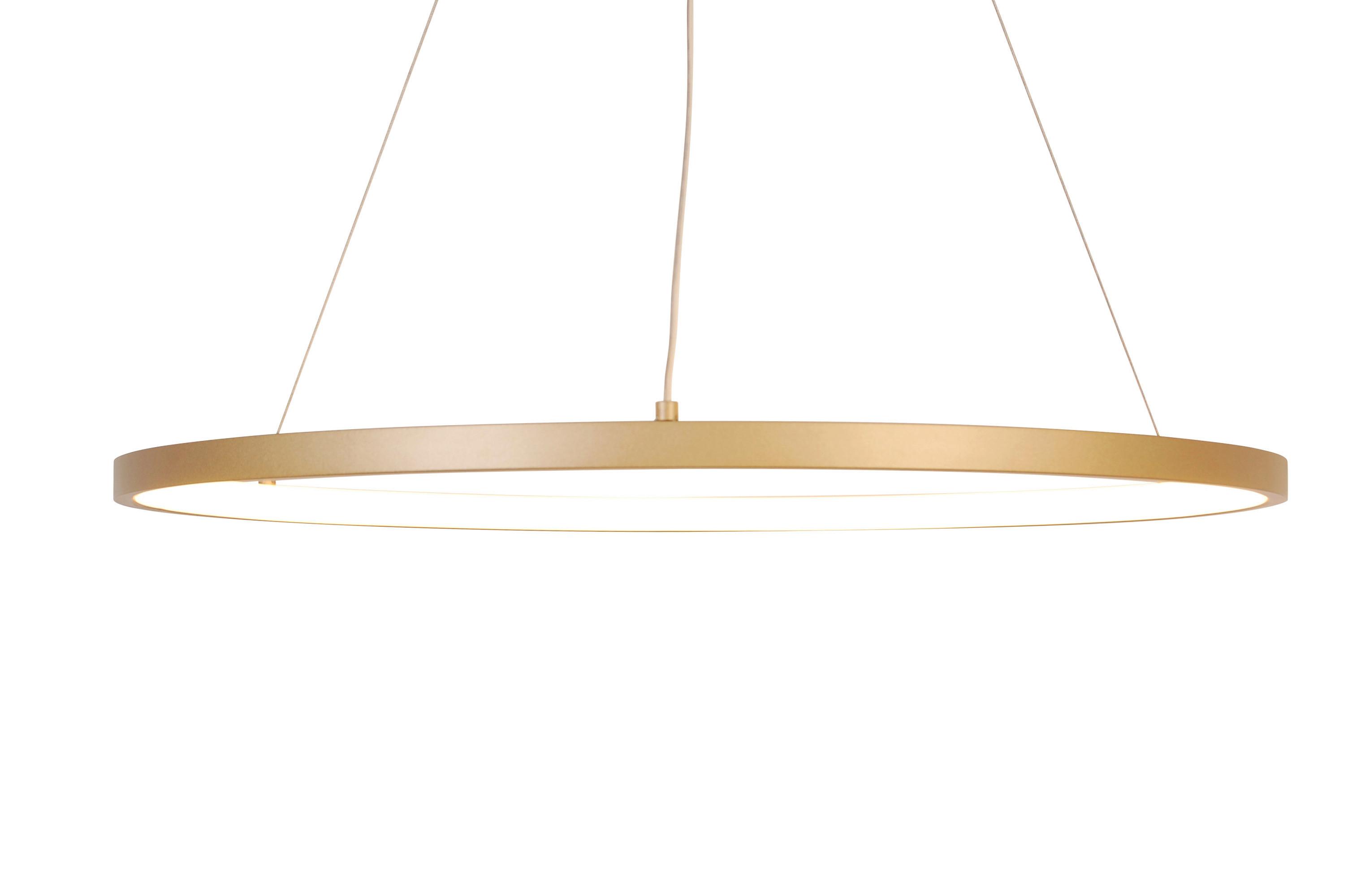 LAMPA WISZĄCA LED MADRID - biały/kolor złoty, Trend, tworzywo sztuczne/metal (60/120cm) - Novel