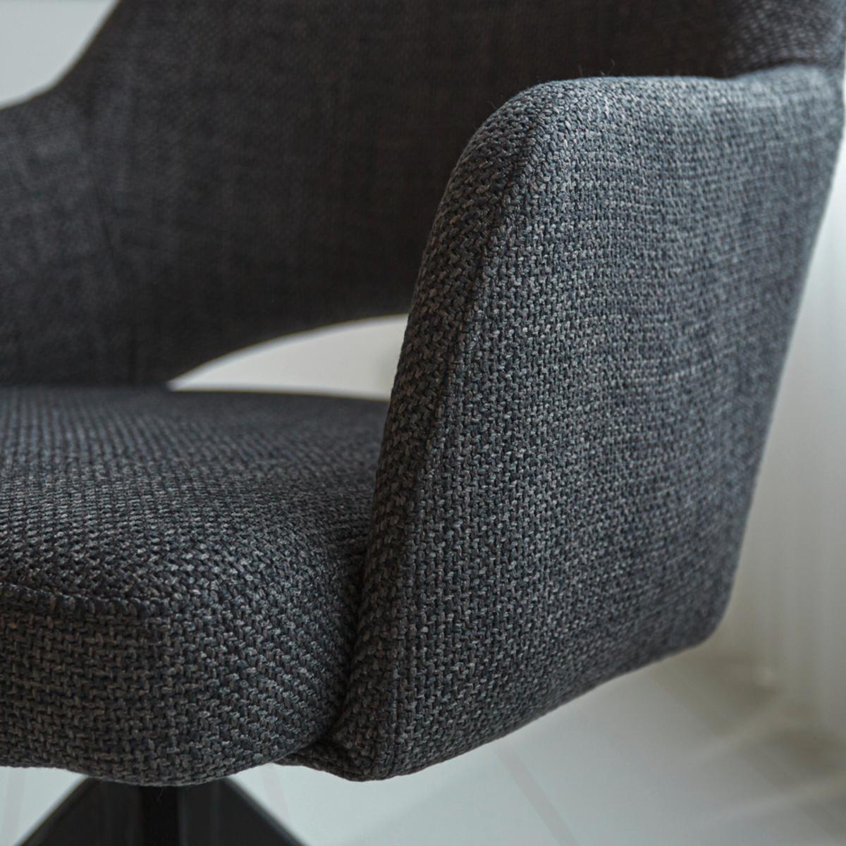 Stuhl Asher Anthrazit - Anthrazit/Schwarz, MODERN, Textil/Metall (54,5/85/61,5cm) - MID.YOU