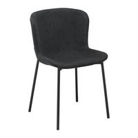 Stuhl Noemie Dunkelgrau Webstoff Gepolstert - Dunkelgrau/Schwarz, MODERN, Holz/Textil (46/79/56cm) - Bessagi Home