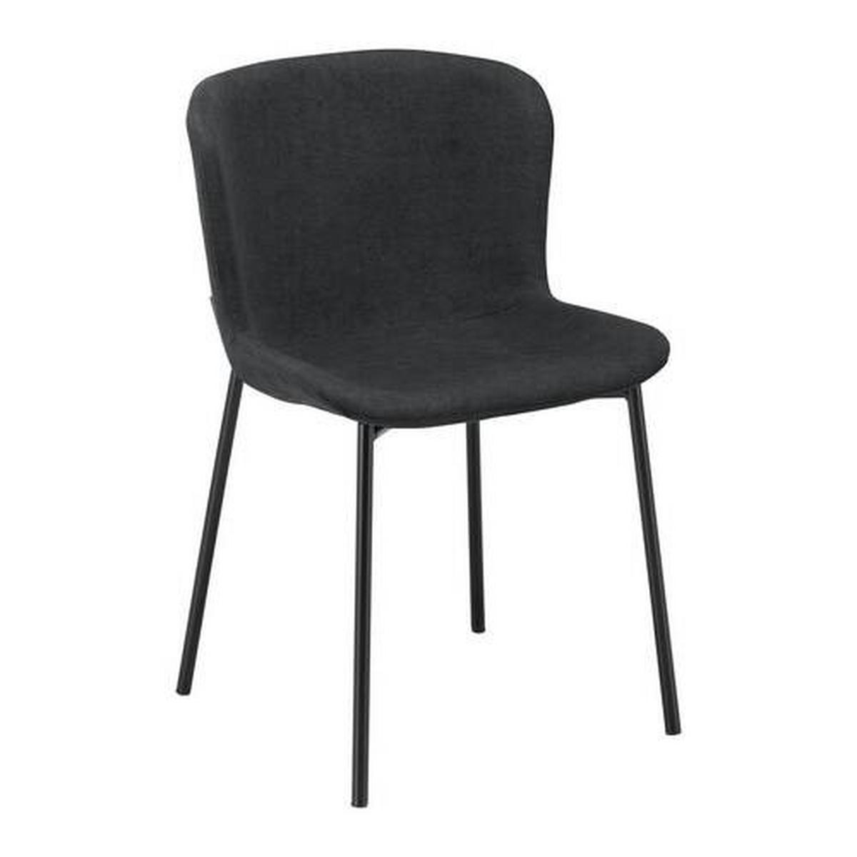 Stuhl Noemie Dunkelgrau Webstoff Gepolstert - Dunkelgrau/Schwarz, MODERN, Holz/Textil (46/79/56cm) - Bessagi Home