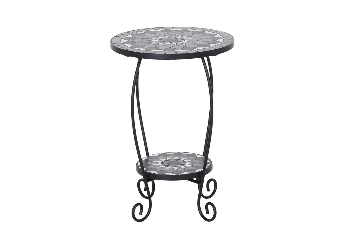 Blumenständer Mosaik ca. 41x59 cm Schwarz - Schwarz, KONVENTIONELL, Keramik/Metall (41/41/59cm) - Siena Garden