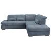 Wohnlandschaft Dalida Blau Chenille - Blau/Chromfarben, Design, Textil/Metall (280/254cm) - Livetastic