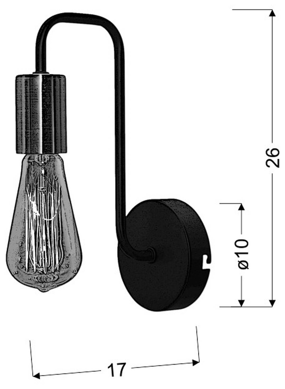 Svjetiljka Zidna 21-66855 - crna, Konvencionalno, metal (17/10/26cm)
