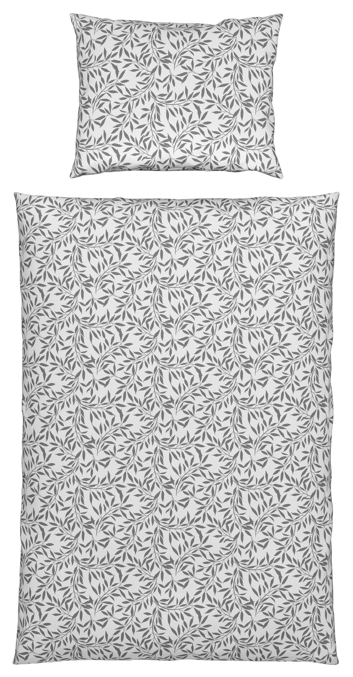 Ágyneműhuzat-garnitúra Tiffany - fehér/szürke, Konventionell, textil (140/200cm) - Modern Living