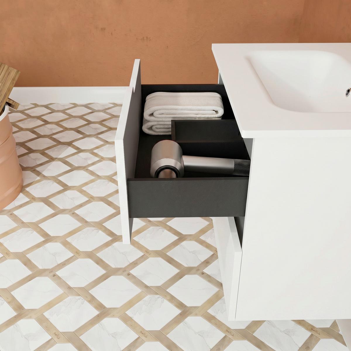 Element Ispod Umivaonika Winter - bijela/antracit, Moderno, drvni materijal (60/51/46cm)