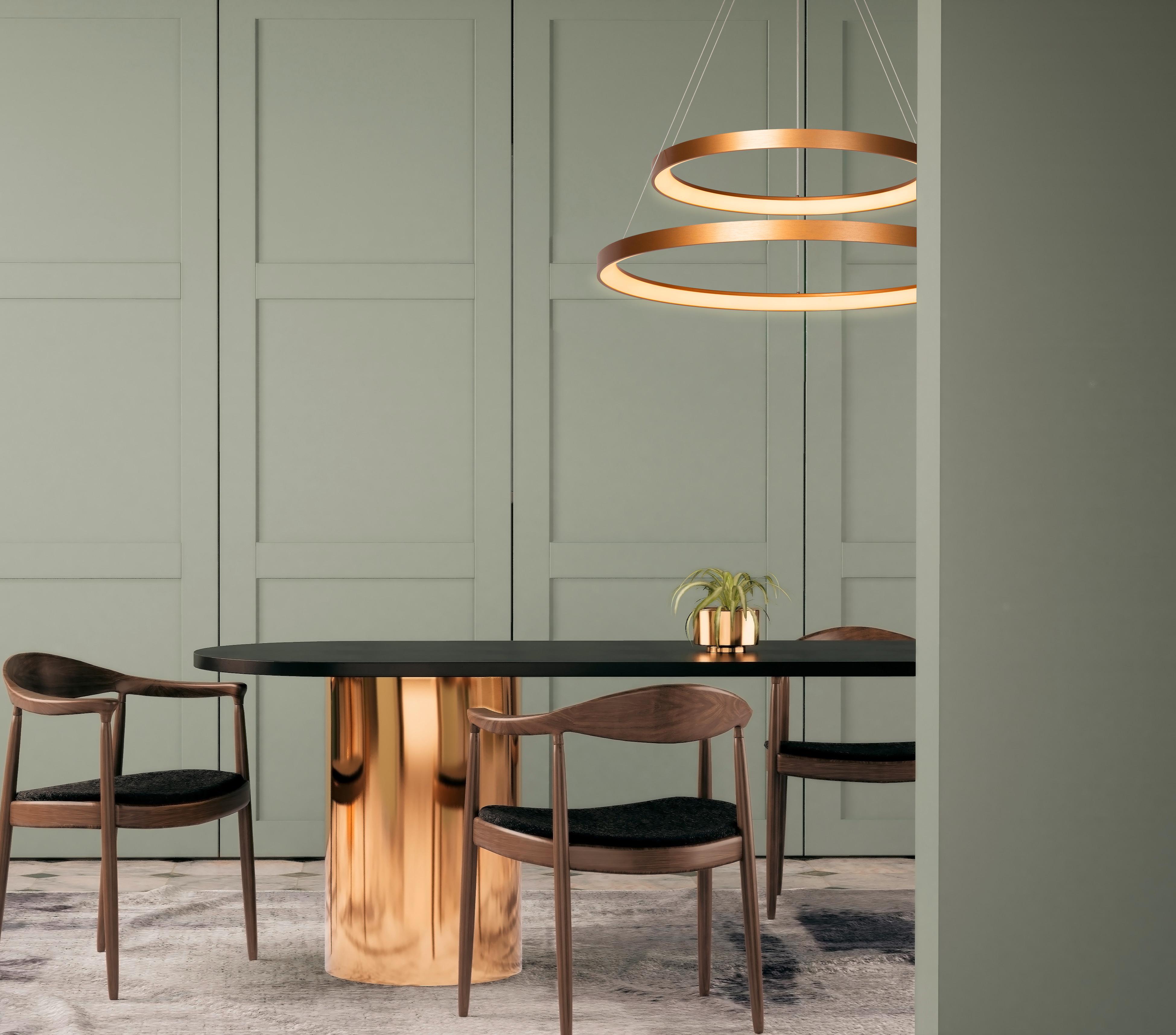 LAMPA ZWIESZANA LED 46403/92/02 VIDAL - kolor mosiężny, Design, tworzywo sztuczne (78/78/200cm) - Lucide