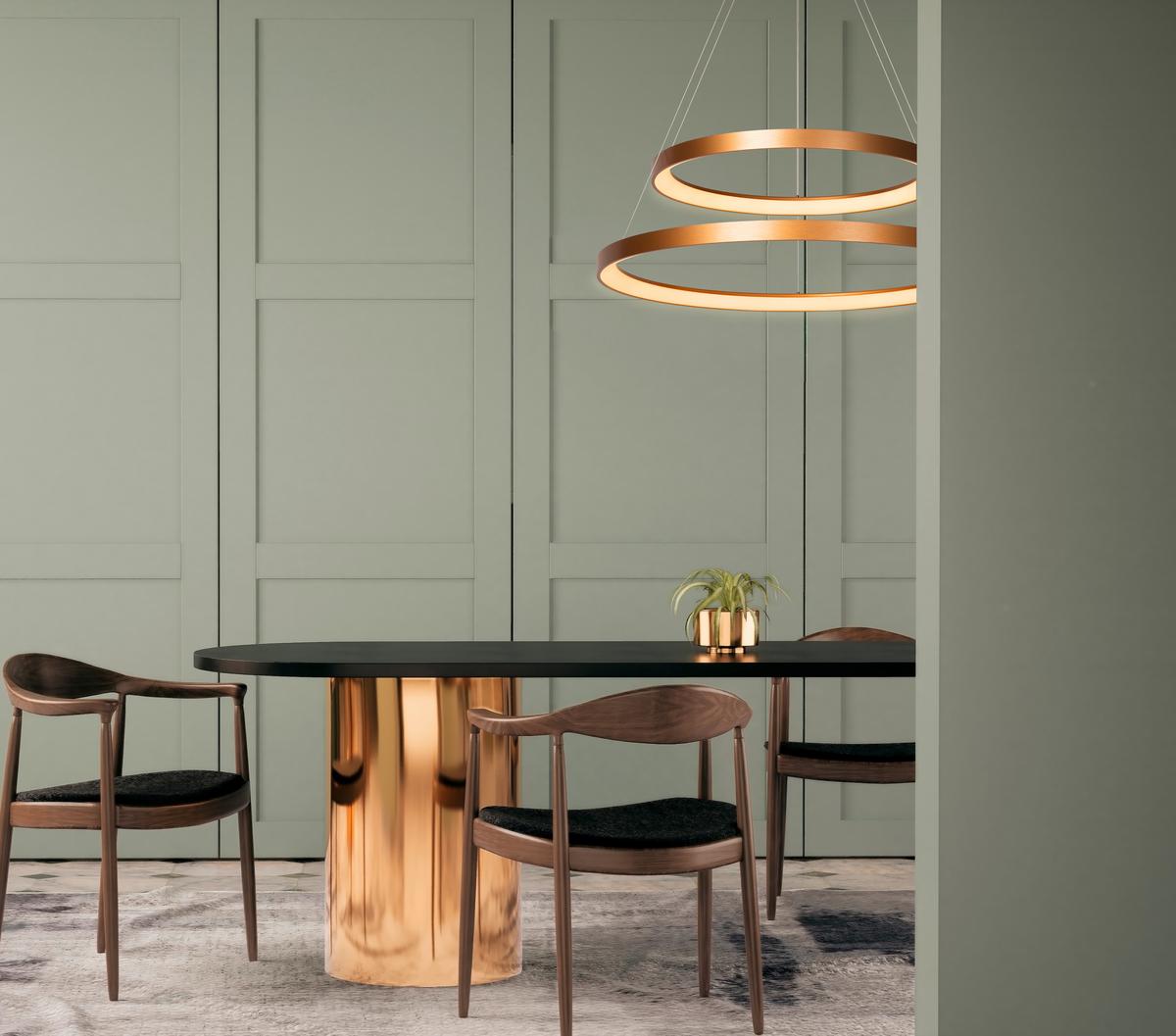 LAMPA ZWIESZANA LED 46403/92/02 VIDAL - kolor mosiężny, Design, tworzywo sztuczne (78/78/200cm) - Lucide