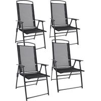 Set Vrtnih Stolov Gardenson, Antracit, 4-Delno - antracit, Basics, kovina/tekstil (50/105/58cm) - Gardenson