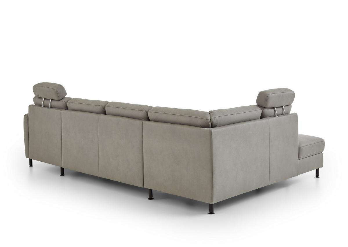 Sarokkanapé Villach - szürke, Modern, műanyag/faalapú anyag (200/305cm)