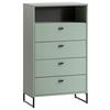 Highborad Janne ca.60,2x103,9x33,5cm Pistazie - Schwarz/Grün, LIFESTYLE, Holzwerkstoff/Metall (60,2/103,9/33,5cm) - MID.YOU