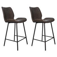 Barhocker-Set Barron 2er-Set ca. 47x99 cm Anthrazit - Anthrazit/Schwarz, KONVENTIONELL, Kunststoff/Textil (47/99/40cm) - MID.YOU