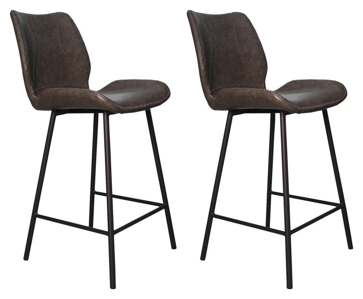 Barhocker-Set Barron 2er-Set ca. 47x99 cm Anthrazit - Anthrazit/Schwarz, KONVENTIONELL, Kunststoff/Textil (47/99/40cm) - MID.YOU