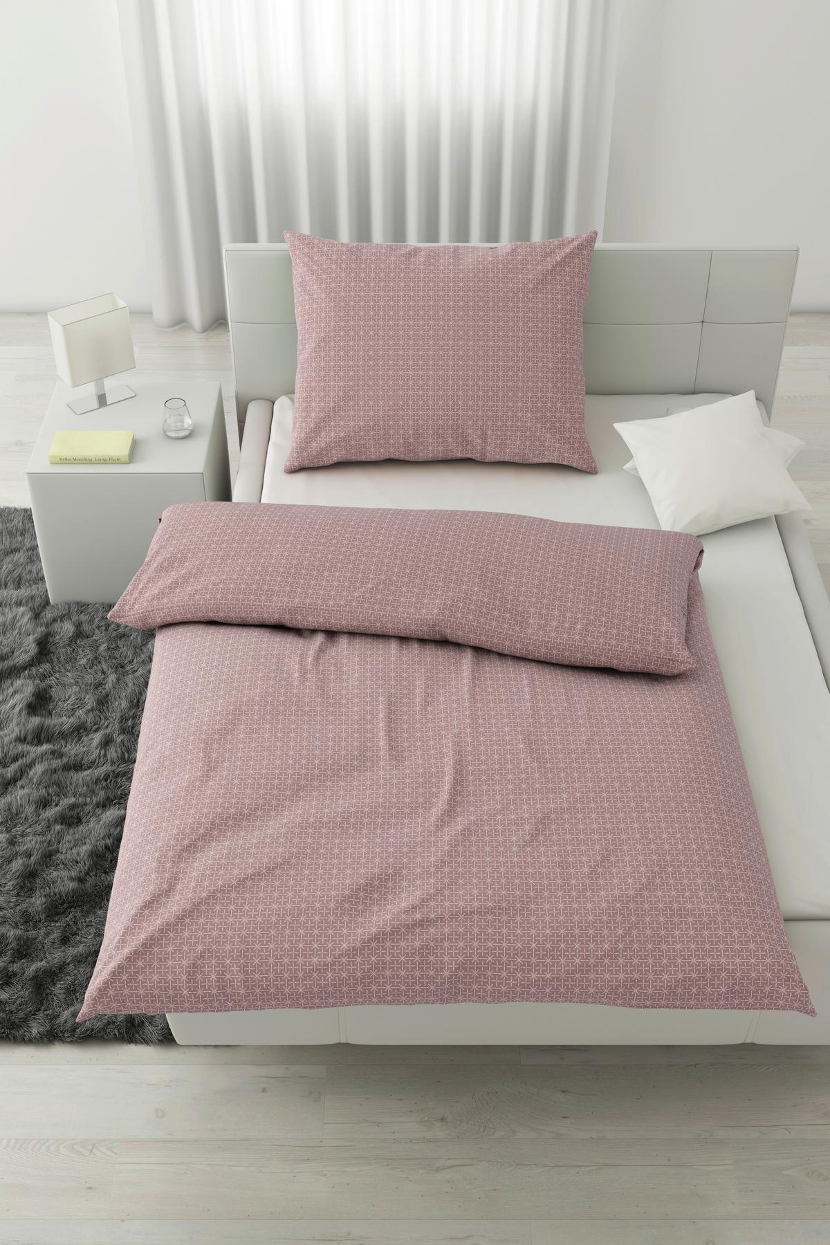 BETTWÄSCHESET LAURA - Mauve, Konventionell, Textil (160/210cm) - Modern Living