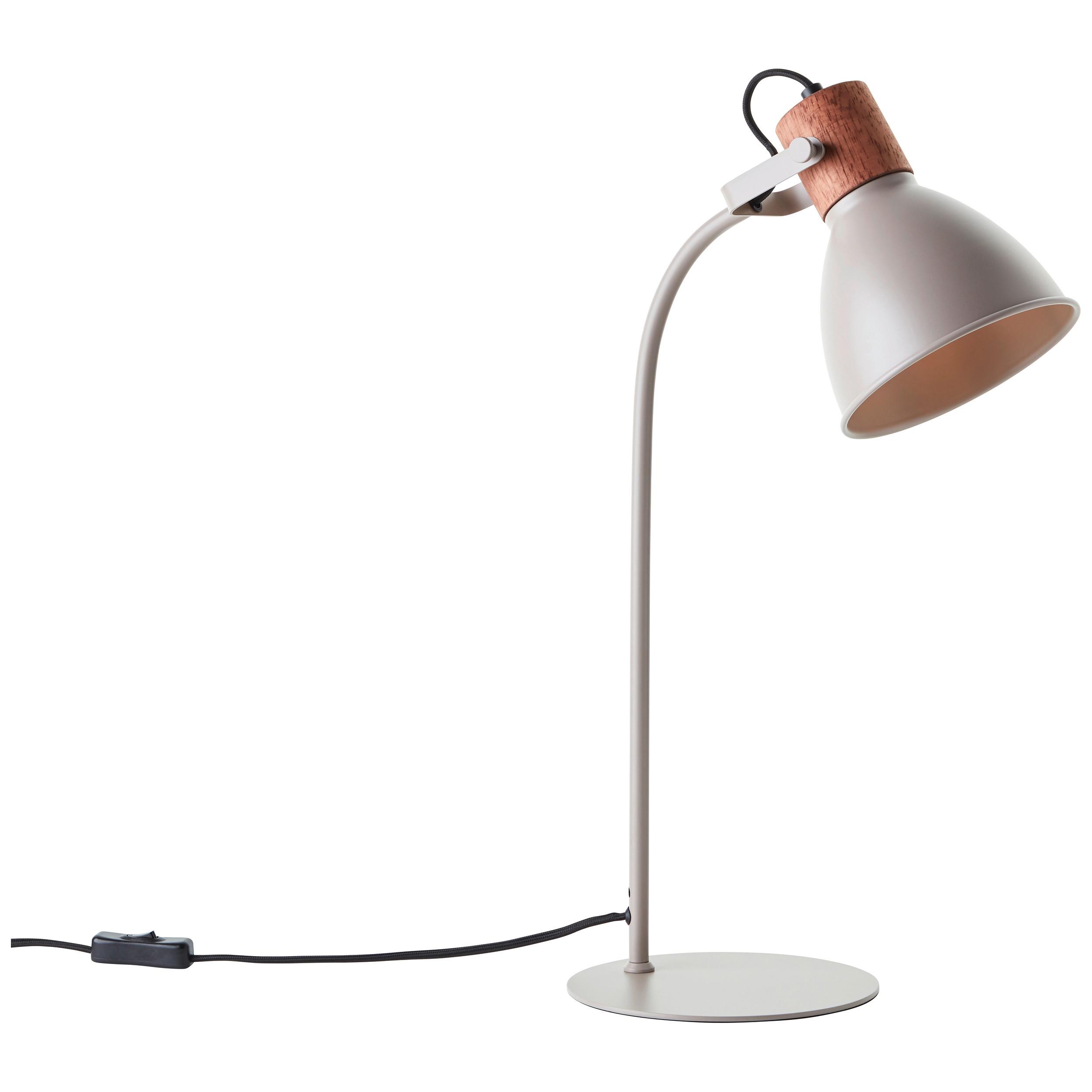 Tischleuchte Erena Taupe max. 40 Watt - Taupe, Basics, Holz/Metall (18/52/28,5cm) - Brilliant