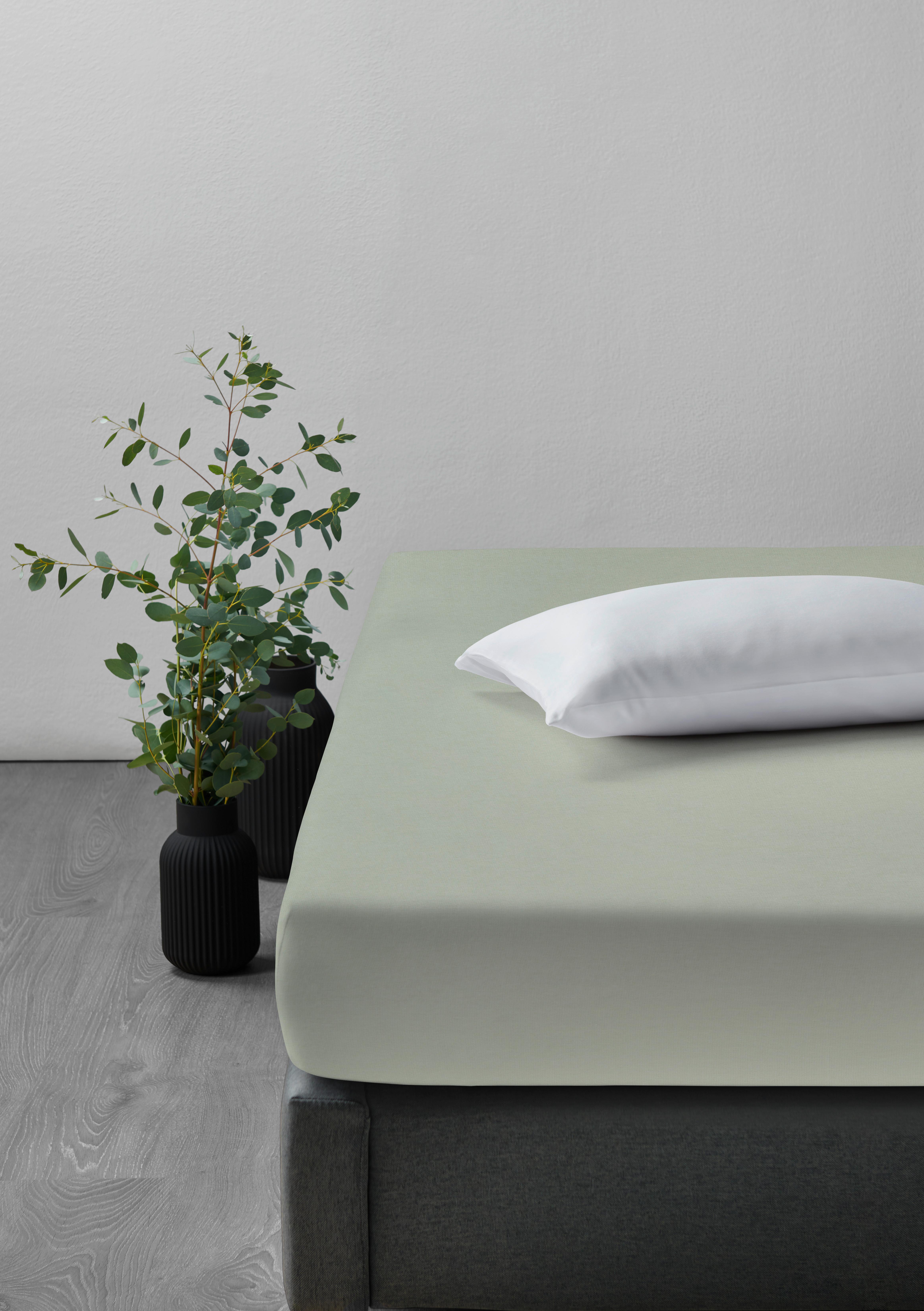 Topper-Fixleintuch Elasthan Topper in Grün ca. 100x200cm - Grün, Textil (100/200/15cm) - Premium Living