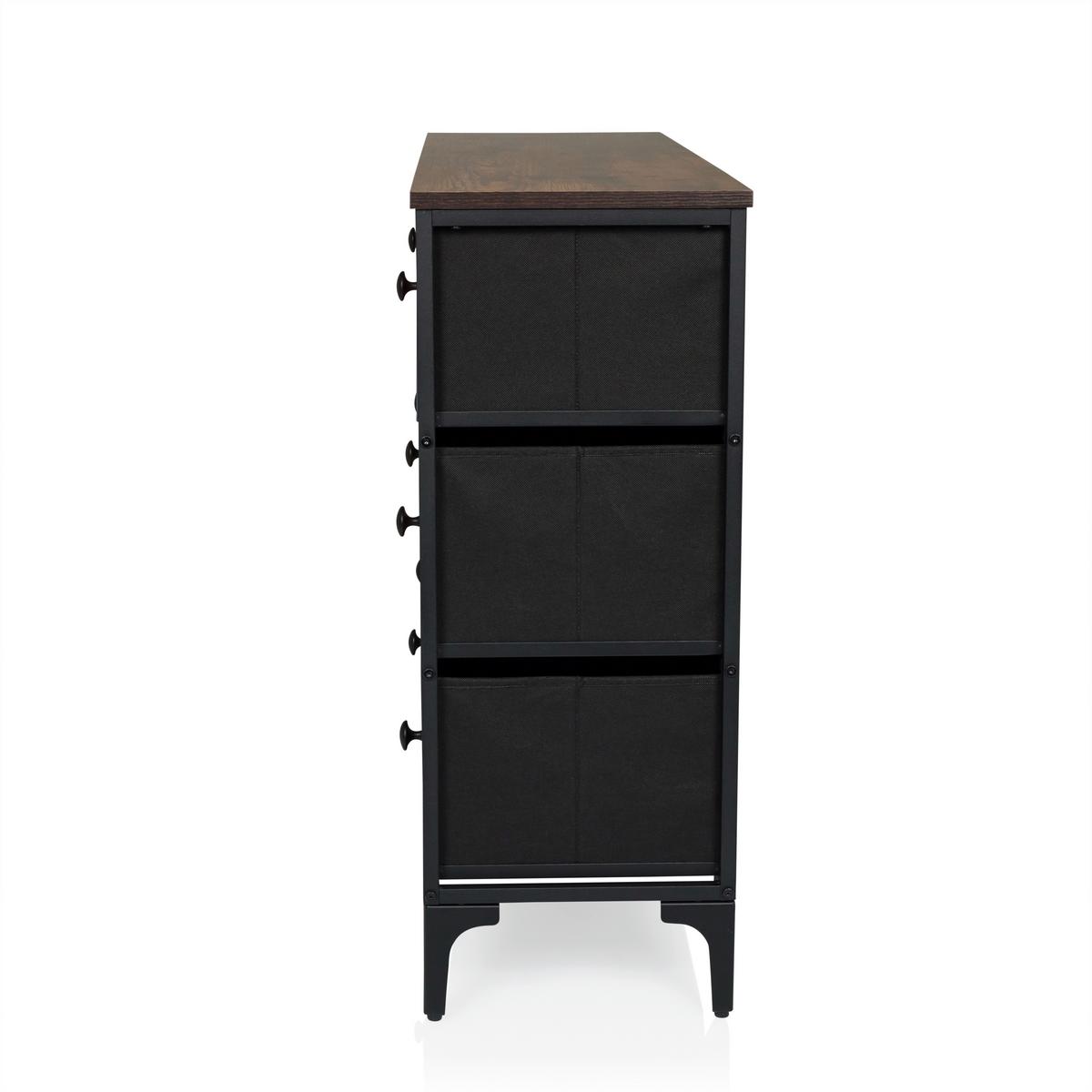 Komoda Ameriko B, Večbarvno - črna/večbarvno, Moderno, kovina/tekstil (102,5/77,5/30cm) - MID.YOU