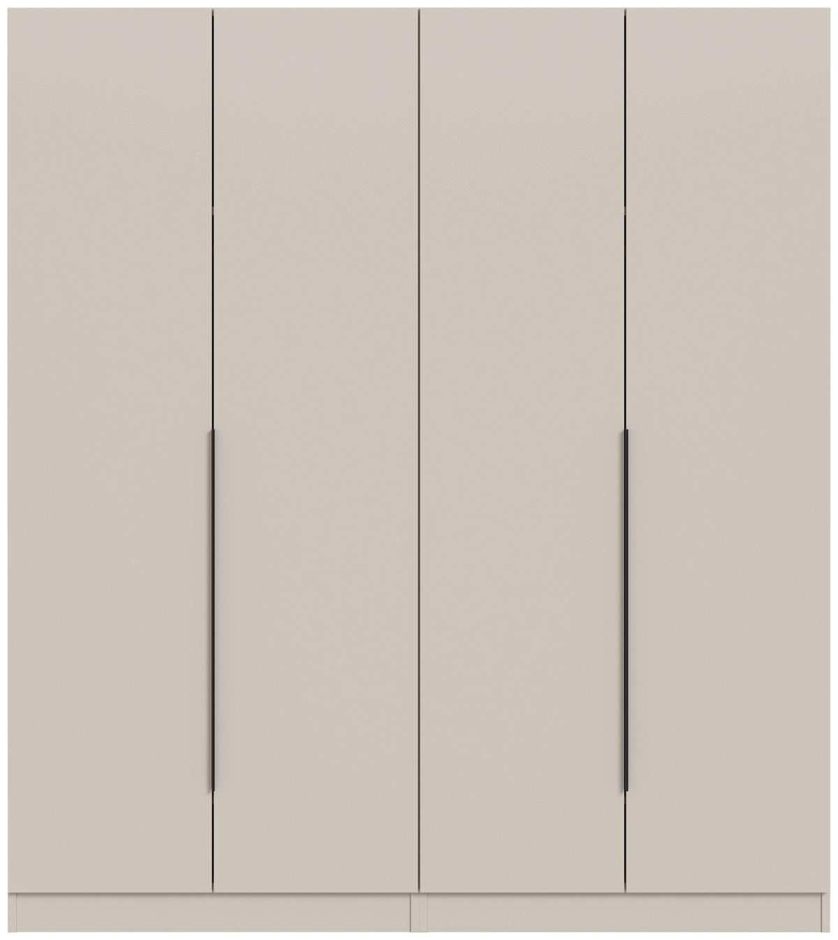 Drehtürnschrank KOPENHAGEN Kaschmir - Kaschmir/Schwarz, MODERN, Holzwerkstoff/Kunststoff (160/181/52cm) - Livetastic