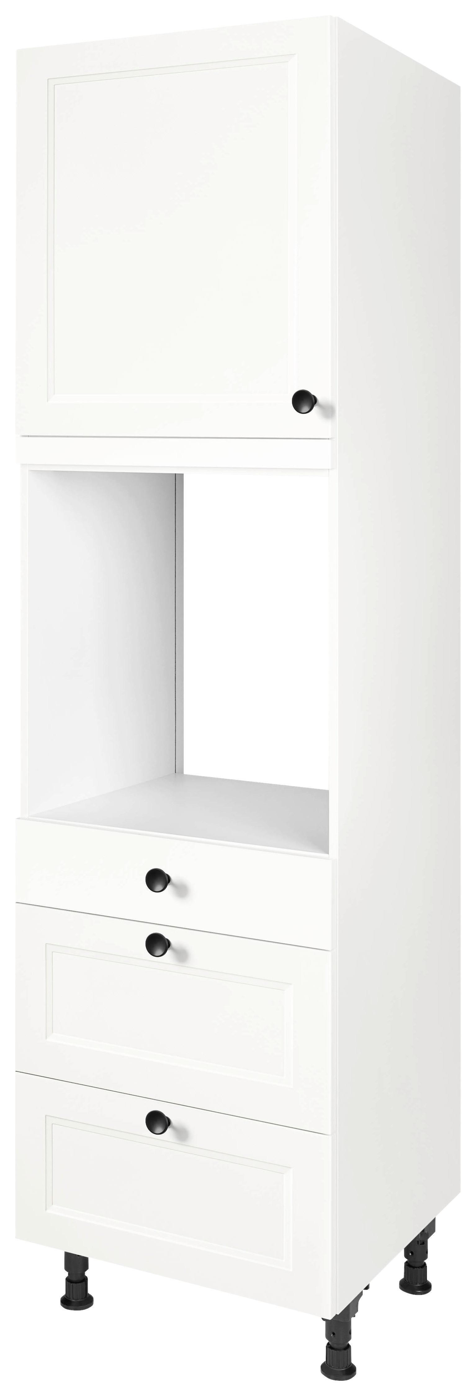Geräteumbauschrank Cascada Weiß - Schwarz/Weiß, MODERN, Holzwerkstoff/Metall (60/216,6/58cm) - Nobilia