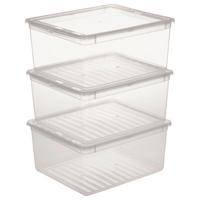 Aufbewahrungsboxen-Set Beate ca. 18l 3er-Set - Transparent, KONVENTIONELL, Kunststoff (39/33,5/18cm)