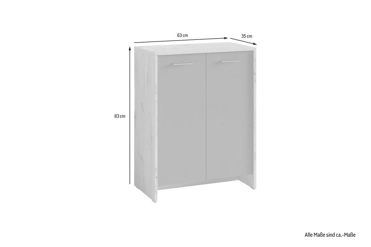Schuhschrank Ben B: 63cm Anthrazit - Anthrazit/Eiche Artisan, MODERN, Holzwerkstoff/Kunststoff (63/83/35cm) - MID.YOU