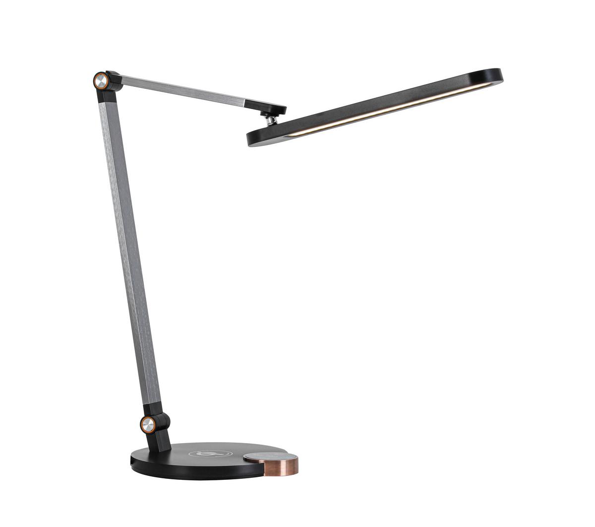Led-svetilka Za Pisalno Mizo Rink - črna/barve aluminija, Moderno, kovina/umetna masa (37/20/40-70cm) - Mömax