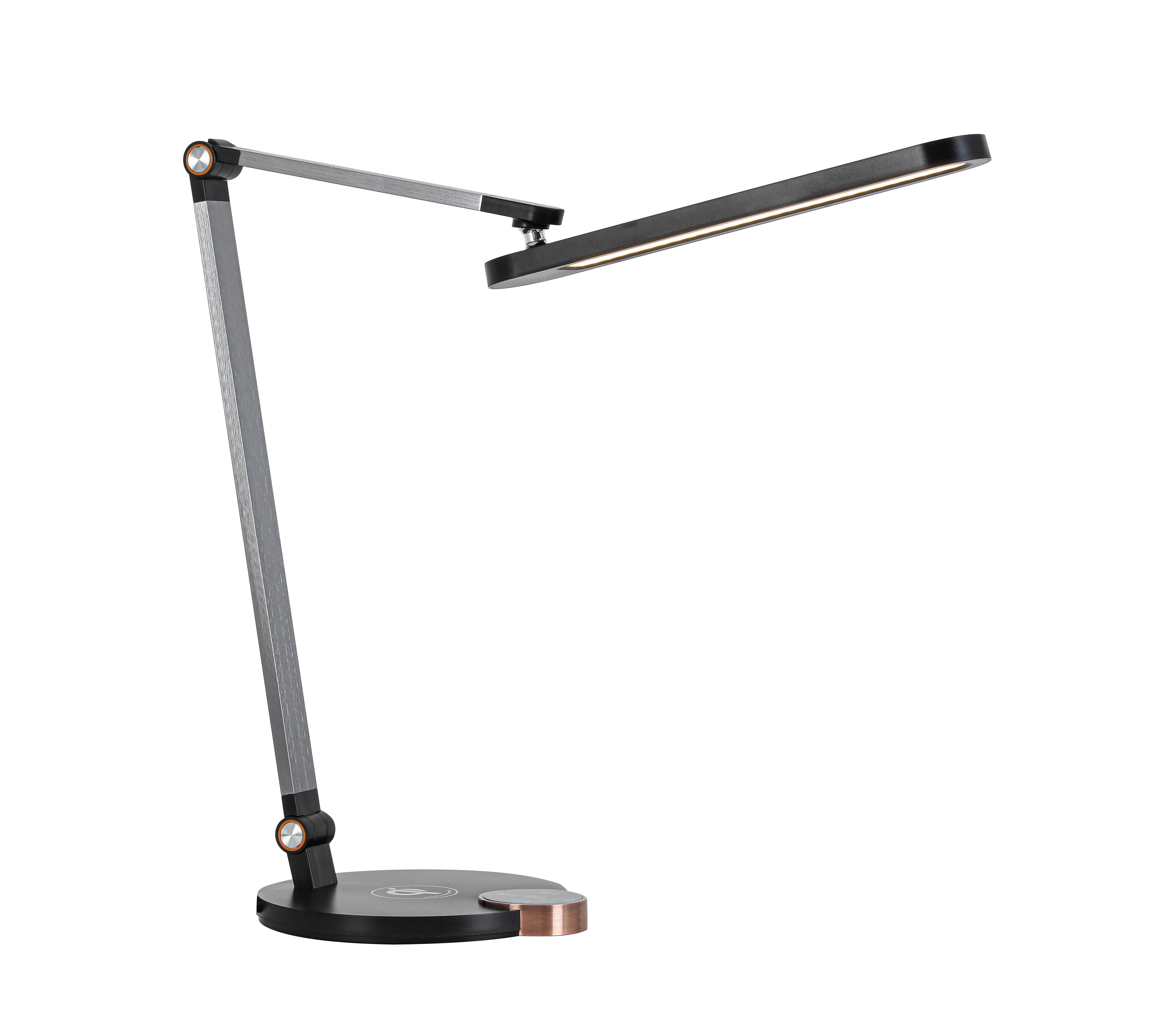 LED-SKRIVBORDSLAMPA RINK - aluminiumfärg/svart, Modern, metall/plast (37/20/40-70cm) - Mömax