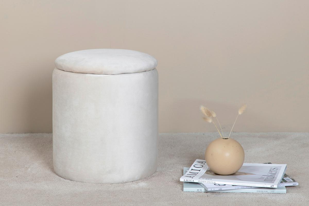 POUF LIMPEN - Creme, Design, Textil (32/40/32cm) - Livetastic